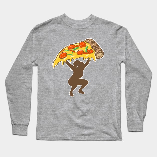 Fitness funny, pizza lover, gym girl, fitness girl Long Sleeve T-Shirt by TimAddisonArt